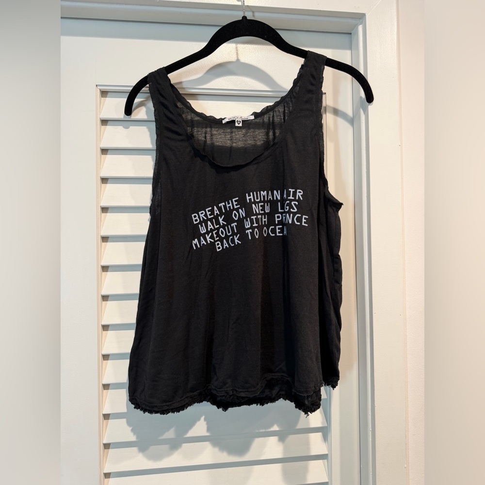 Wildfox Swim Black Graphic Tank Top- Medium- Little Mermaid